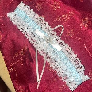 Coquette Blue & White Lace Choker/Garter
